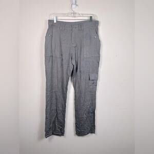 Sundance Gray Embroidered Cargo Straight Leg Pants Size 8 EUC Monochromatic